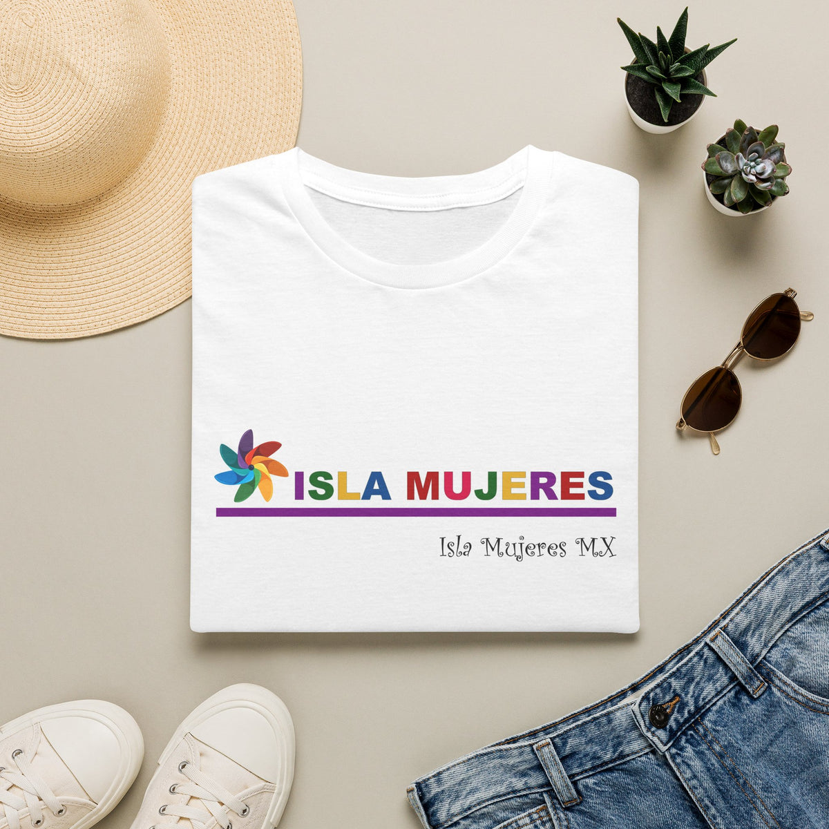 Isla Mujeres Colorful Logo T-Shirt — Isla Mujeres MX Souvenir Tee